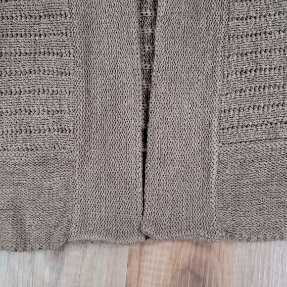 🔹️August Silk Brown Open Knit Cardigan Sweater Medium - Picture 6 of 8